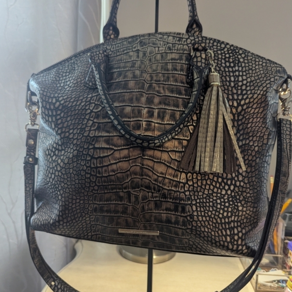 Brahmin Milan Large Duxbury Satchel With Tassel Rare